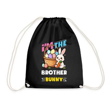Joyeuse Pâques, douce chasse aux œufs du lapin, œufs de Pâques - Sac de sport léger - noir - Devant