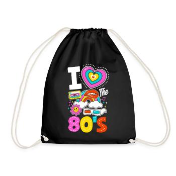 Retro Back to the 80s Vintage Design - Turnbeutel - Schwarz - Vorne