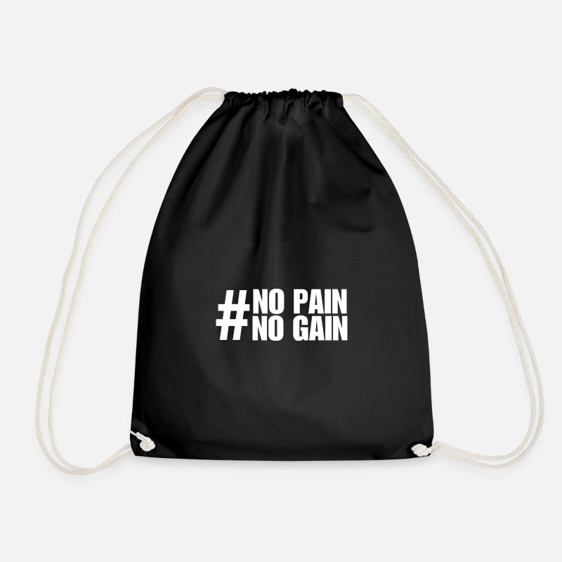 #NO BREAD / NO GAIN - Drawstring Bag - black