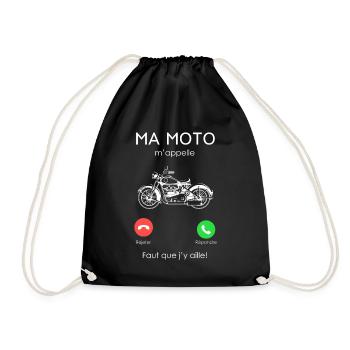 motomappelle blanc 3 - Sac de sport léger - noir - Devant