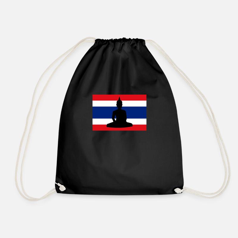 Drapeau thaïlandais Bouddha - Sac de sport léger - noir