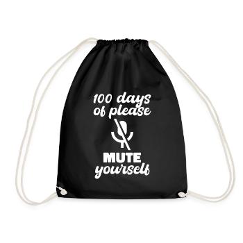100 jours de cadeau muet scolaire - Sac de sport léger - noir - Devant