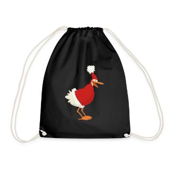 christmas chicken - Drawstring Bag - black - Front