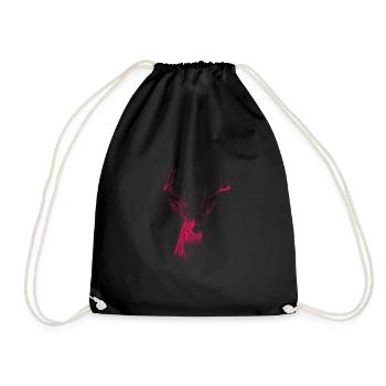deer - Drawstring Bag - black - Front