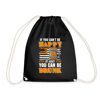 Beer drinkers booze drinking pub - Drawstring Bag - black - Front