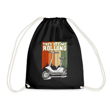E-Scooter Electrics Scooter Sport Locomotion - Drawstring Bag - black - Front