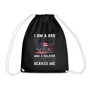 Military Land Dog Day World Peace - Drawstring Bag - black - Front