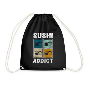 Cuisine japonaise Kawaii Maki - Sac de sport léger - noir - Devant