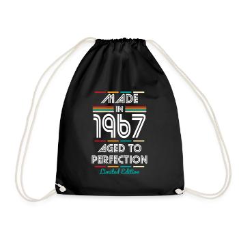 55th Birthday - Made in 1967 - Drawstring Bag - black - Front