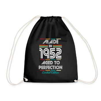 70th Birthday - Made in 1952 - Drawstring Bag - black - Front