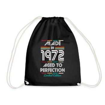 50th Birthday - Made in 1972 - Drawstring Bag - black - Front