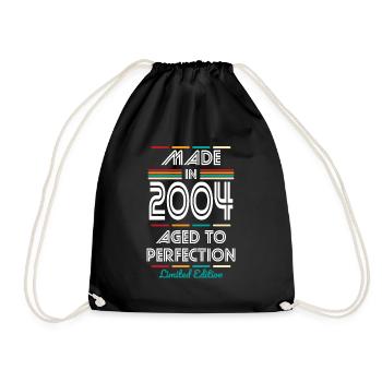 Anniversaire 18 ans - Fabriqué en 2004 - Sac de sport léger - noir - Devant