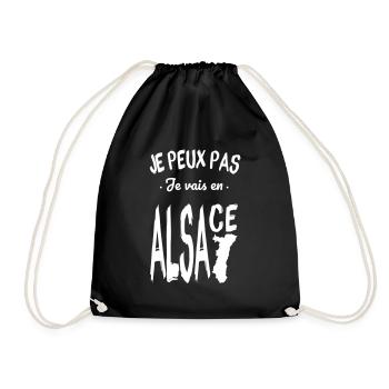 Je peux pas je vais en Alsace - Sac de sport léger - noir - Devant