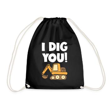 I Dig You Excavator - Turnbeutel - Schwarz - Vorne