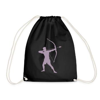 Archer Silhouette, Precise - Drawstring Bag - black - Front