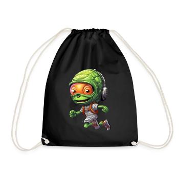 Alien Jogger: Sprint & Marathon Running Design - Drawstring Bag - black - Front