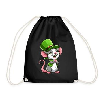 St. Patrick's Niedliche Ratte - Turnbeutel - Schwarz - Vorne