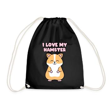 I LOVE MY HAMSTER - Drawstring Bag - black - Front