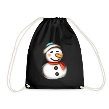 Colorful snowman in the blaze of lights - Drawstring Bag - black - Front