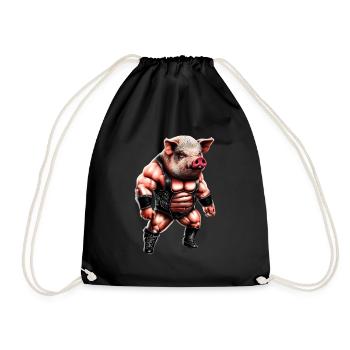 Wrestler Schwein - Turnbeutel - Schwarz - Vorne