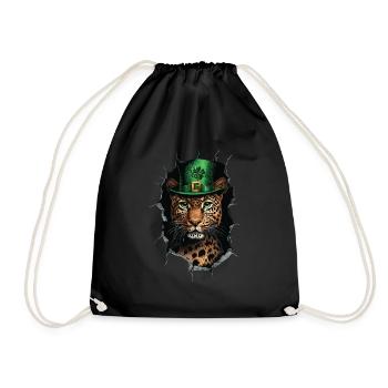 St. Patrick Leopard - Turnbeutel - Schwarz - Vorne