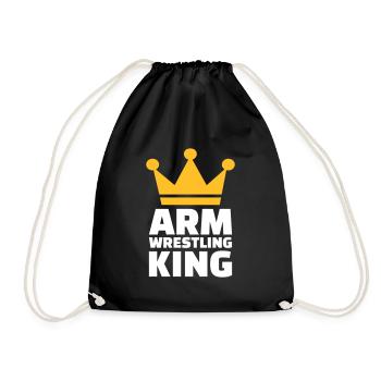 arm wrestling - Drawstring Bag - black - Front
