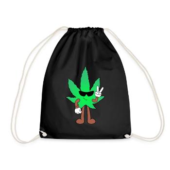 Der Bloom - Weed Cannabis Stoned Hanf Marihuana - Turnbeutel - Schwarz - Vorne