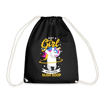 Hula Hoop Einhorn - Turnbeutel - Schwarz - Vorne