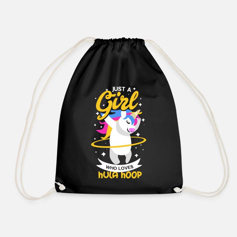 Hula Hoop Unicorn - Drawstring Bag - black