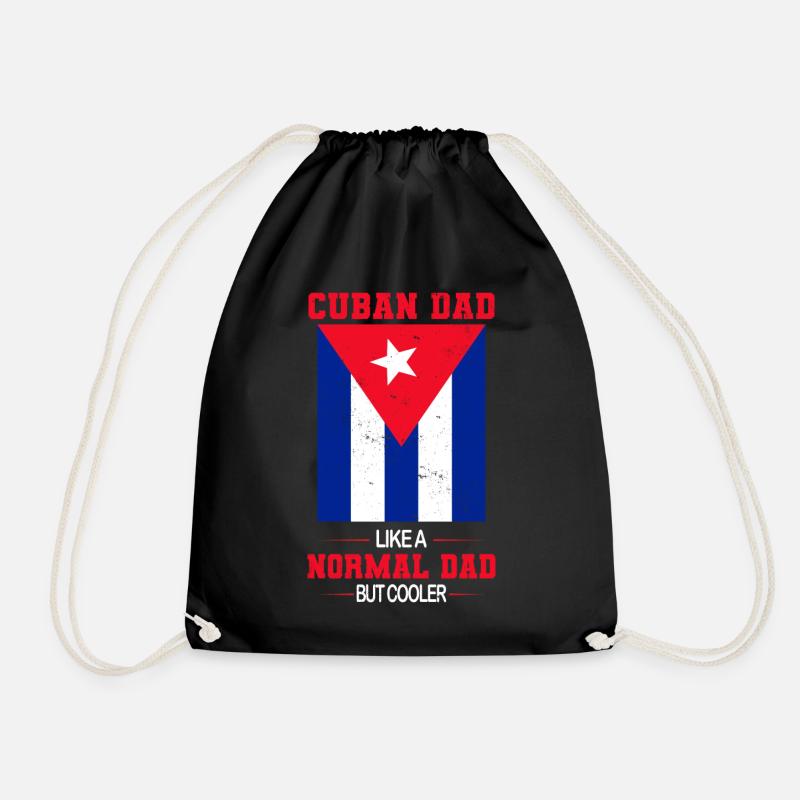 Cuba Father's Day Cubans - Drawstring Bag - black