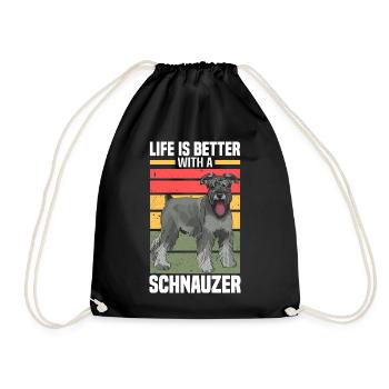 Schnauzer dog breed - Drawstring Bag - black - Front