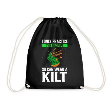 Conception de cornemuse pour la fierté écossaise et la cornemuse - Sac de sport léger - noir - Devant