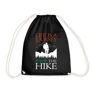 Life is Journey Enjoy The Hike - Turnbeutel - Schwarz - Vorne