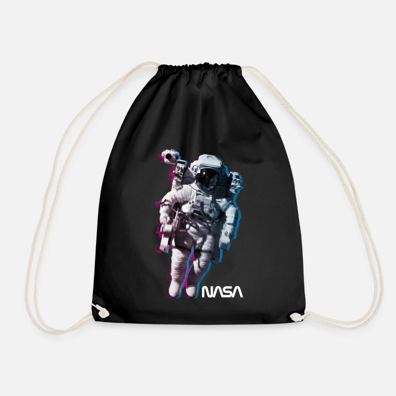 NASA Astronaut Mit Offiziellen Logo - Turnbeutel - Schwarz