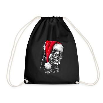 Santa BORDER TERRIER Christmas Wilsigns Dogs - Drawstring Bag - black - Front