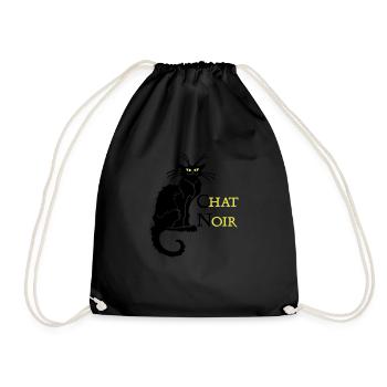 chat noir 'n (text, 2c) - Turnbeutel - Schwarz - Vorne