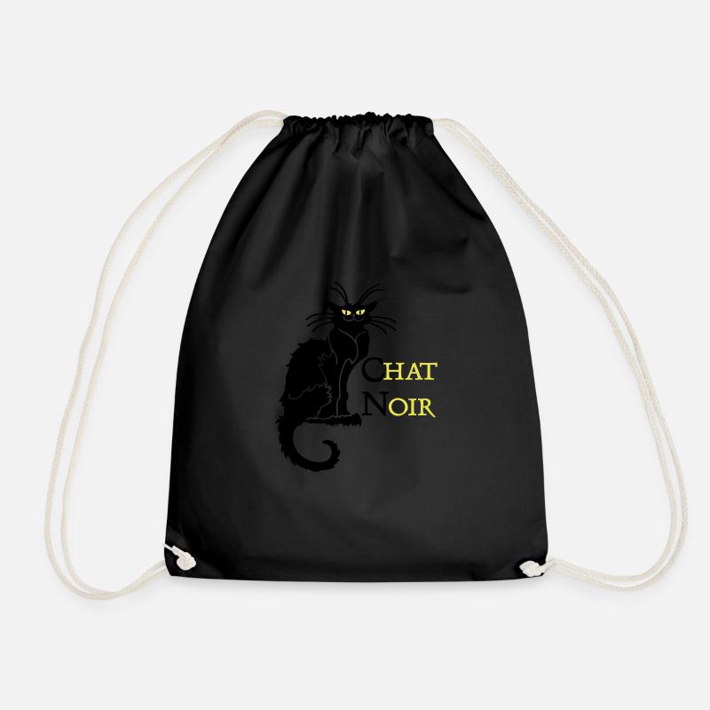chat noir 'n (text, 2c) - Turnbeutel - Schwarz