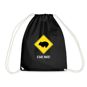 Wombat shield Australia G'Day Mate - Drawstring Bag - black - Front