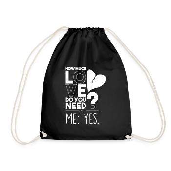How much love? - Drawstring Bag - black - Front