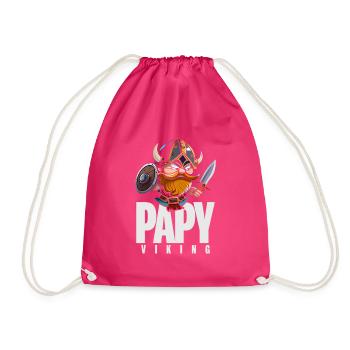 Papy viking rigolo dessin humour berserk valhalla - Sac de sport léger - fuchsia - Devant