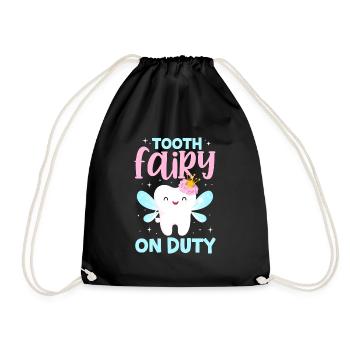 Tooth Fairy On Duty - Dental Practitioner Lover - Drawstring Bag - black - Front