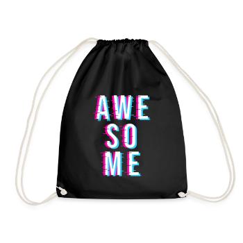 AWESOME - Drawstring Bag - black - Front