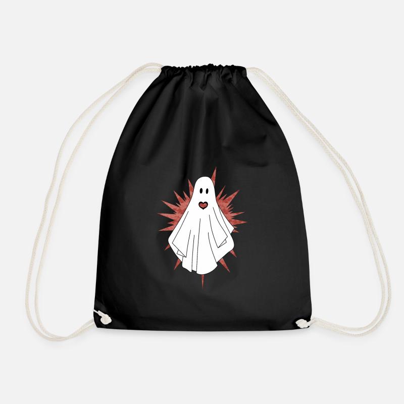 Red Ghost - Drawstring Bag - black