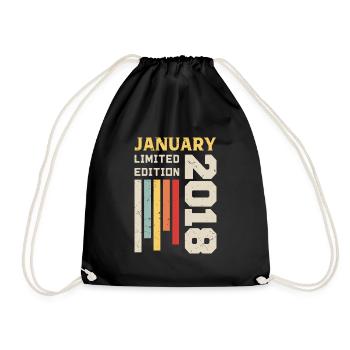 Janvier 2018 - Cadeau anniversaire Janvier 2018 - Sac de sport léger - noir - Devant