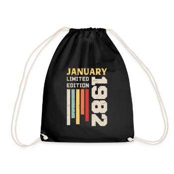 Janvier 1982 - Cadeau anniversaire Janvier 1982 - Sac de sport léger - noir - Devant