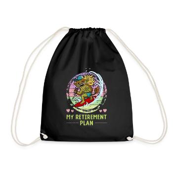 Bali Surfer Barong Summer Indonesia Holidays - Drawstring Bag - black - Front