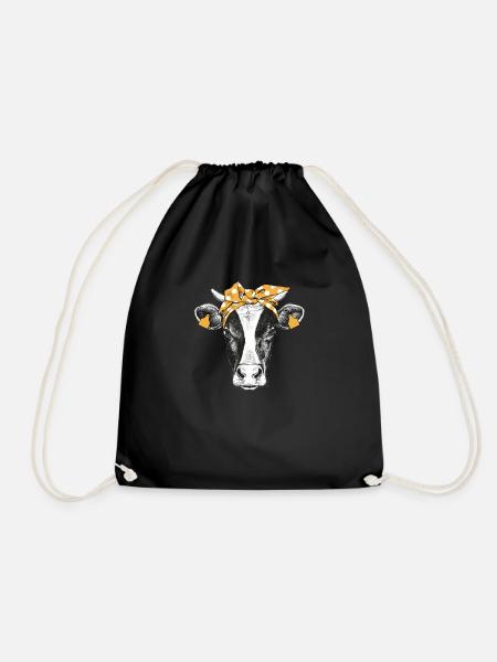 Cows Bandana - Drawstring Bag - black