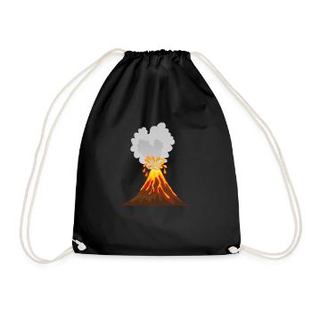 Volcano, lava, ash, magma, geologist, vulcano - Drawstring Bag - black - Front