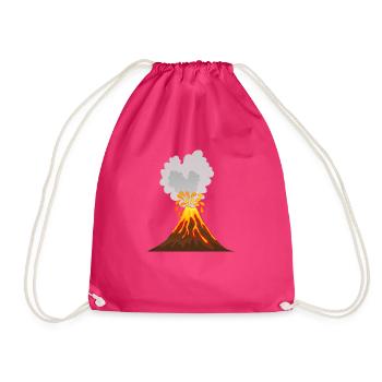 Vulkan, Lava, , Asche, Magma, Geologe, vulcano - Turnbeutel - Fuchsia - Vorne