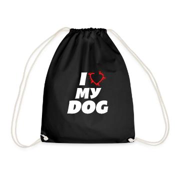 J’aime mon chien J’aime mon chien ami chien - Sac de sport léger - noir - Devant